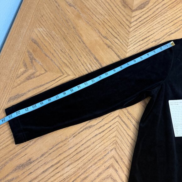 Onque Casuals Cotton Blend Black Velour Jacket With Zip Pockets - Picture 9 of 12